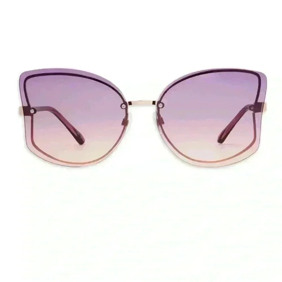 No Boundaries Women's Butterfly Gold Sunglasses - Picture 2 of 3